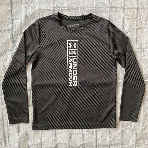 Under Armour youth boys L loose fit heatgear Crewneck Longsleeve shirt grey - Picture 1 of 4
